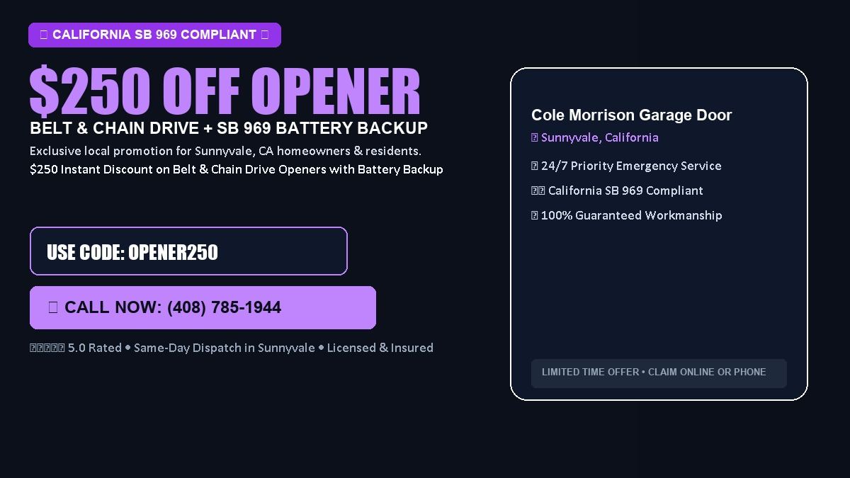 Cole Morrison Garage Door Services $250 OFF Premium LiftMaster Opener Installation